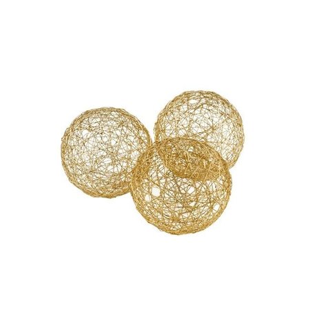 MODERN DAY ACCENTS Modern Day Accents 3378 4 in. Guita Gold Wire Spheres - Box of 3 3378